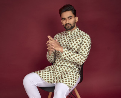 HIKNOCK Men Self Design Straight Kurta(Multicolor)