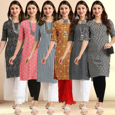 1 Stop Fashion Women Printed A-line Kurta(Multicolor)