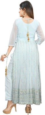 WASIDA FASHION Girls Self Design Ethnic Dress Kurta(Light Blue)