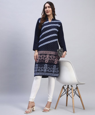 Blushh Collection Women Printed Straight Kurta(Multicolor)
