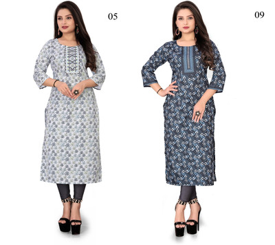kailashpati Women Printed A-line Kurta(Multicolor)