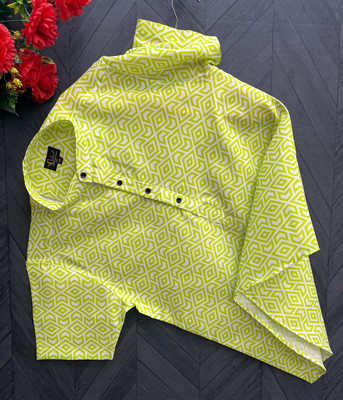 shopybuckett Men Printed Straight Kurta(White, Light Green)