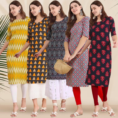 1 Stop Fashion Women Printed A-line Kurta(Multicolor)