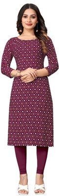 ALAKH FASHION Women Printed Straight Kurta(Maroon)