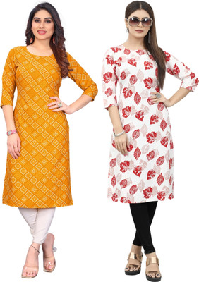 HouseOfCommon Women Self Design Straight Kurta(Multicolor)