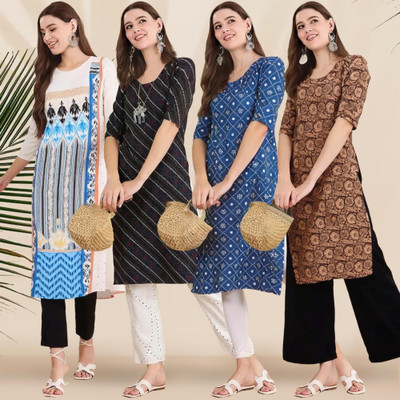 1 Stop Fashion Women Printed A-line Kurta(Multicolor)
