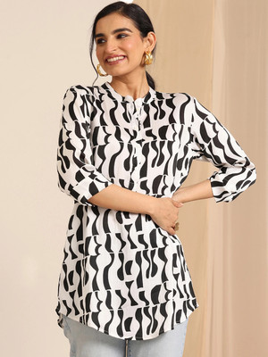 LIBAS Women Printed Straight Kurta(White)