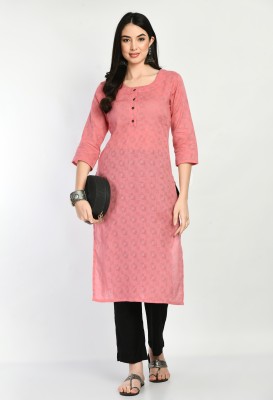 MAURYA Women Solid Straight Kurta(Pink)