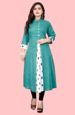Texpa Fashion Women Solid A-line Kurta(Green)