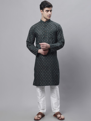 Enchanted Drapes Men Printed Straight Kurta(Purple)