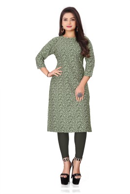 SARTHI FASHION HUB Women Printed Straight Kurta(Green)