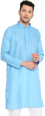 MAHARAJA Men Solid Straight Kurta(Blue)