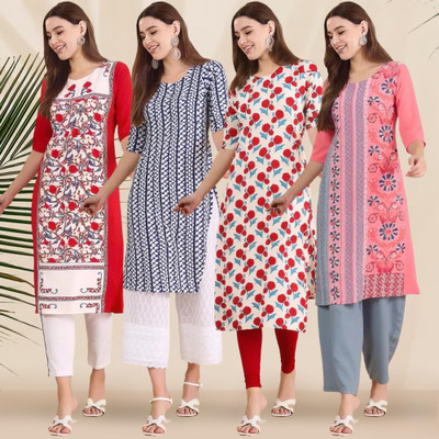 1 Stop Fashion Women Printed A-line Kurta(Multicolor)