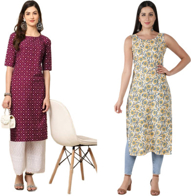 HouseOfCommon Women Polka Print Straight Kurta(Multicolor)