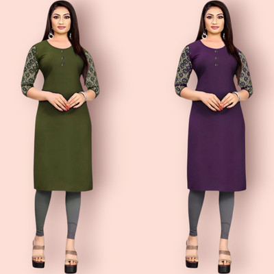 Coft Women Solid Straight Kurta(Multicolor)