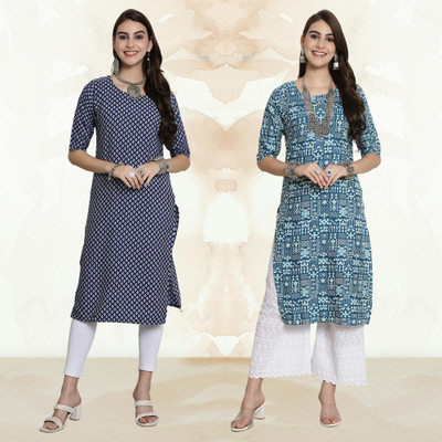 Moda Rapido Women Printed A-line Kurta(Multicolor)
