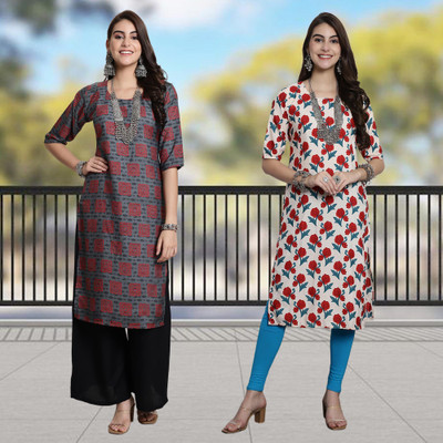 Moda Rapido Women Printed A-line Kurta(Multicolor)