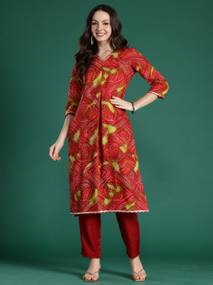 Indo Era Women Printed Straight Kurta(Multicolor)