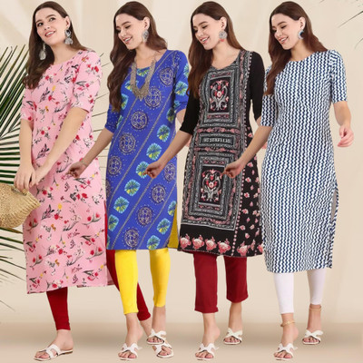 1 Stop Fashion Women Printed A-line Kurta(Multicolor)
