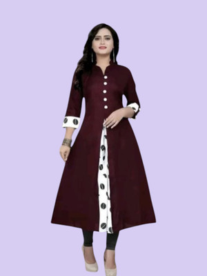 U Creationm Women Solid Anarkali Kurta(Maroon)