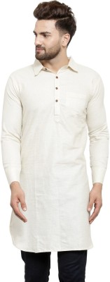 Sayesha Men Solid Pathani Kurta(White)