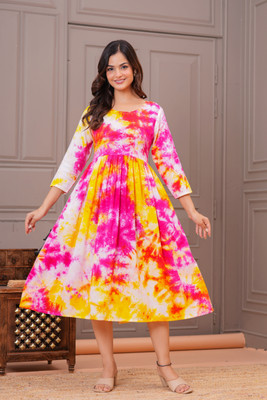 TANTANATAN Women Printed Anarkali Kurta(Multicolor)