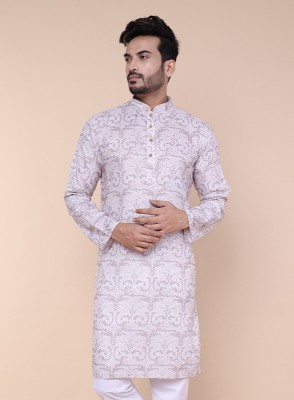 W & G Men Geometric Print Ethnic Dress Kurta(Multicolor)