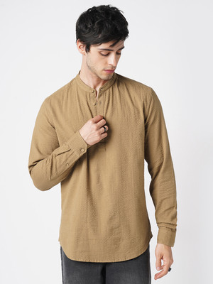 VASTRADO Men Solid A-line Kurta(Brown)
