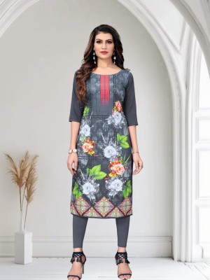 Yasti Enterprise Women Printed Anarkali Kurta(Green)