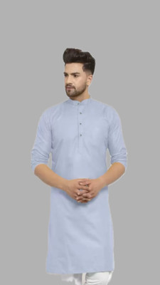 VINAARI Men Solid A-line Kurta(Grey)