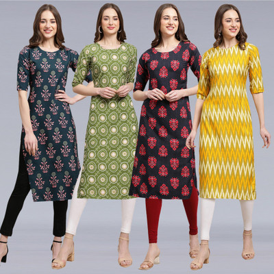1 Stop Fashion Women Printed, Geometric Print, Striped A-line Kurta(Multicolor)