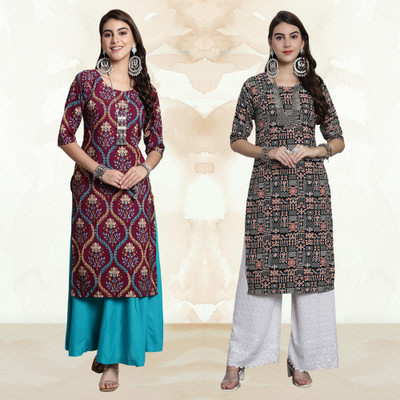 Moda Rapido Women Printed A-line Kurta(Multicolor)