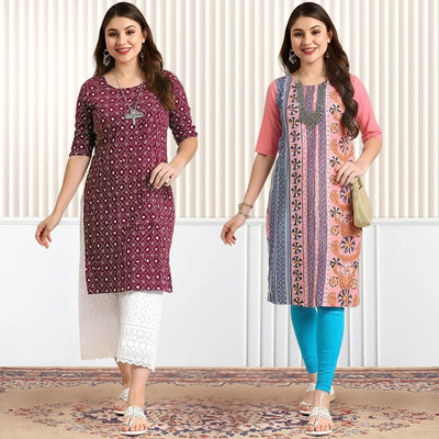 EthnicBasket Women Printed A-line Kurta(Multicolor)