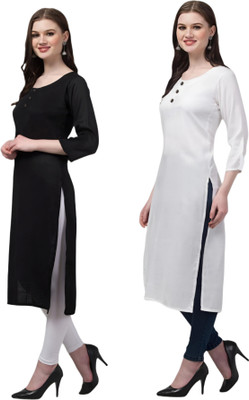 Coft Women Solid Straight Kurta(Multicolor)