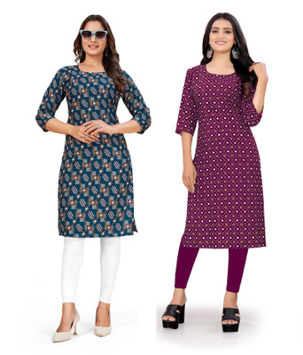 dharmanandan creation Women Printed A-line Kurta(Multicolor)