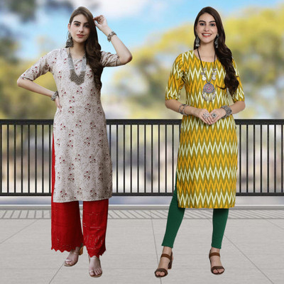 Moda Rapido Women Printed A-line Kurta(Multicolor)