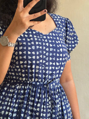Assamica Flared/A-line Gown(Blue)
