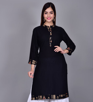 SUBH LAXMI Women Printed Flared Kurta(Blue)