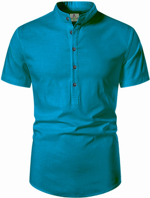 Apektra Men Solid A-line Kurta(Blue)