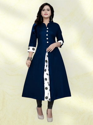 Texpa Fashions Women Printed A-line Kurta(Blue)