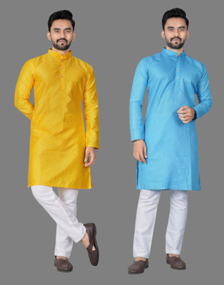 DHASU TRENDZ Men Solid Straight Kurta(Multicolor)