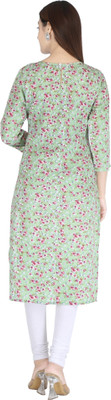 NeeloKurtis Women Self Design Straight Kurta(Green)