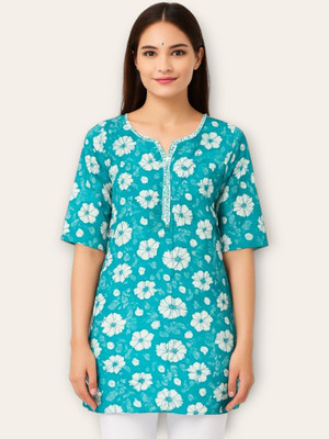 PP Clothing Women Embroidered Straight Kurta(Blue)