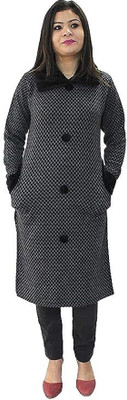 Hautemoda Women Checkered Straight Kurta(Grey)