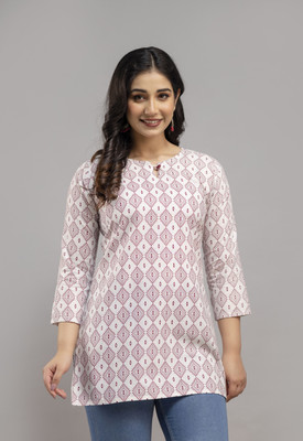 Shibra Women Printed A-line Kurta(White)