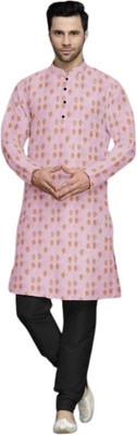 PRIDE SALES Men Floral Print Ethnic Dress Kurta(Pink)