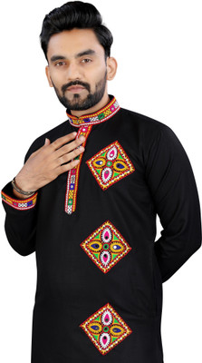 click n buy Men Embroidered Ethnic Dress Kurta(Black)
