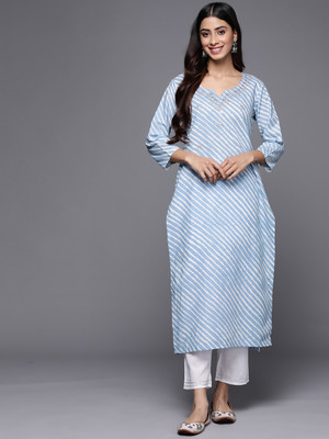 Varanga Women Embroidered Straight Kurta(Blue)