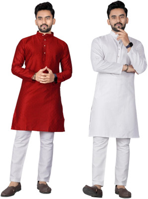 DHASU TRENDZ Men Solid Straight Kurta(Multicolor)