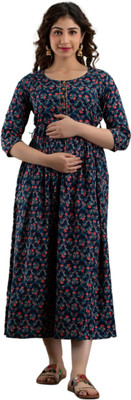 RAHUL TRADERS Flared/A-line Gown(Dark Blue)